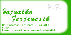 hajnalka ferjencsik business card